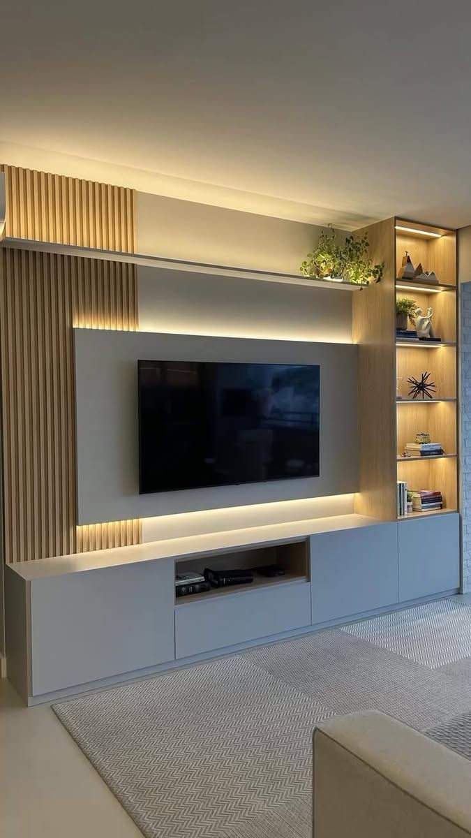 Centro con panel texturizado